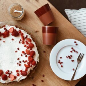 Roomkaastaart met vers fruit
