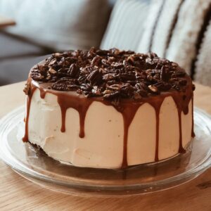 Sticky toffee pecannoten taart